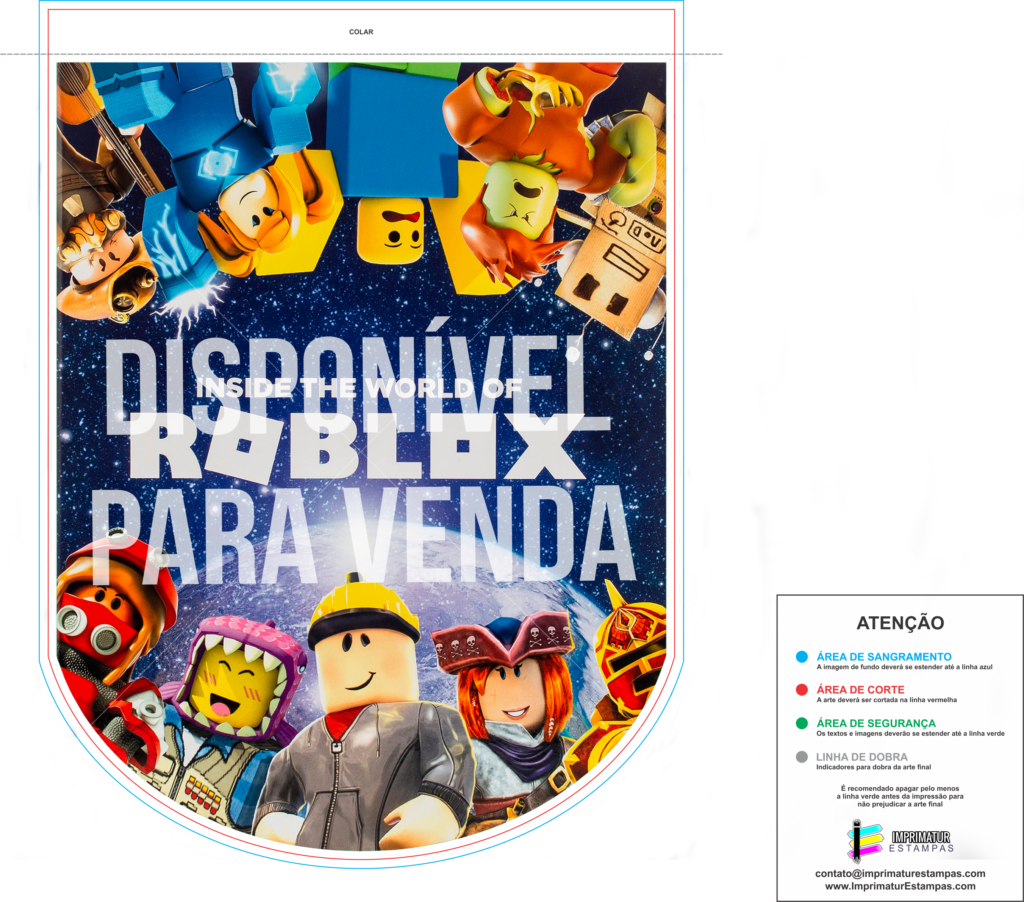 Kit Festa Roblox para imprimir 23  Bandeirola, Kit festa para imprimir,  Roblox