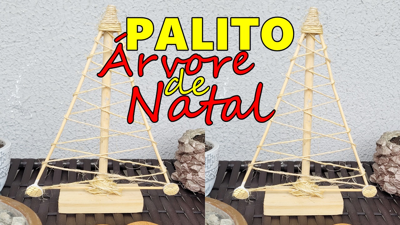 ÁRVORE DE NATAL FEITA DE PALITO DE CHURRASCO